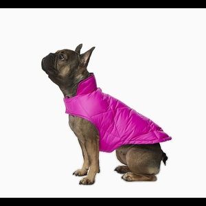 NWT LARGE PINK HEATKEEP DOG PUFFER COAT VEST REVERSIBLE BLACK WATER RESISTANT